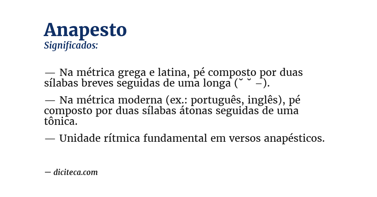 Significado de anapesto