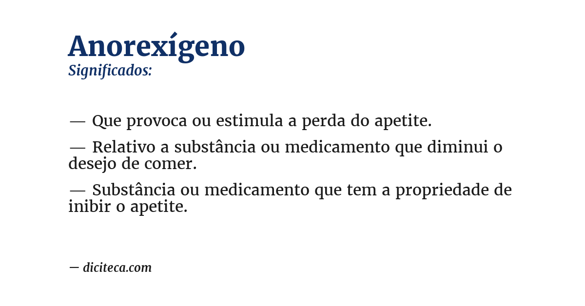 Significado de anorexígeno