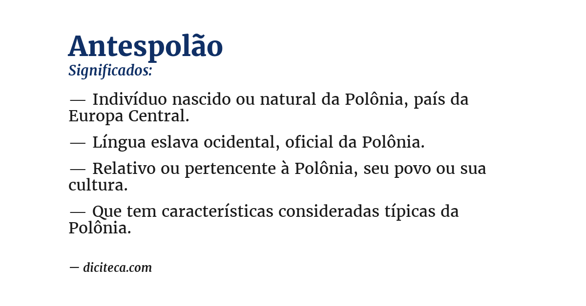 Significado de antespolão