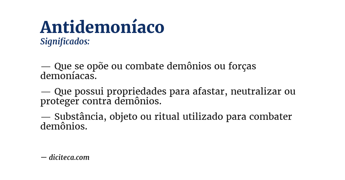 Significado de antidemoníaco