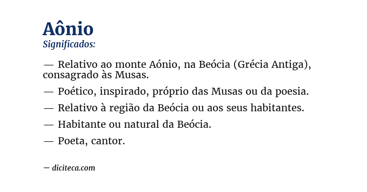 Significado de aônio