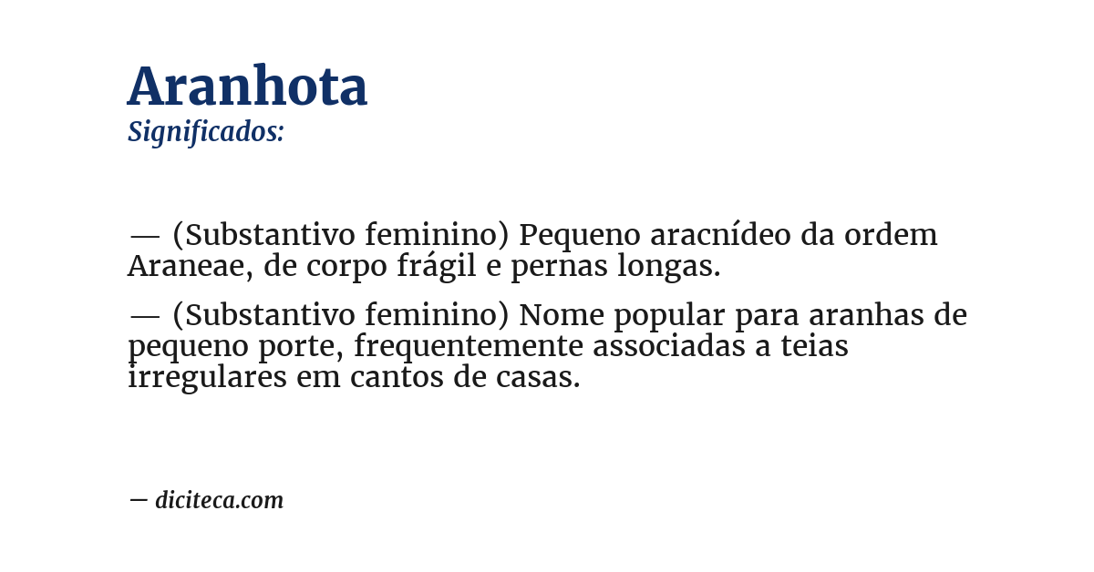 Significado de aranhota