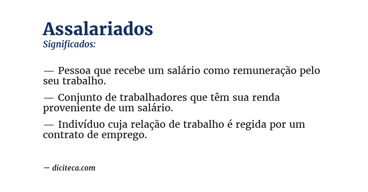Significado de assalariados