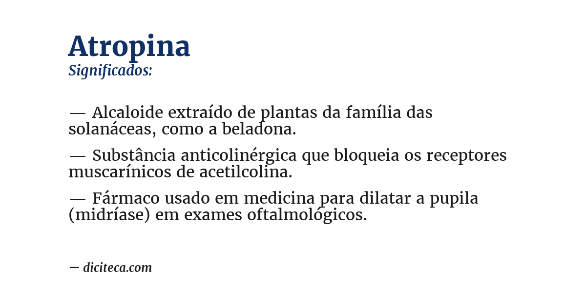 Significado de atropina