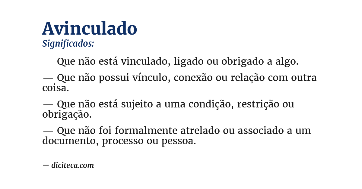 Significado de avinculado