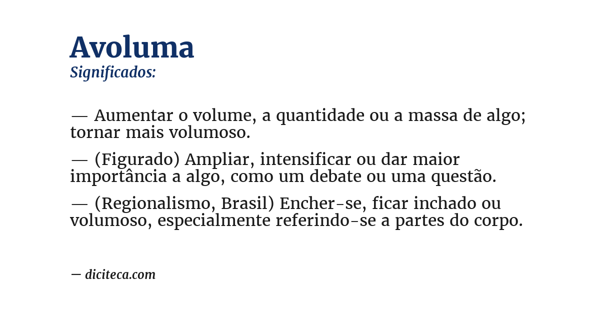 Significado de avoluma
