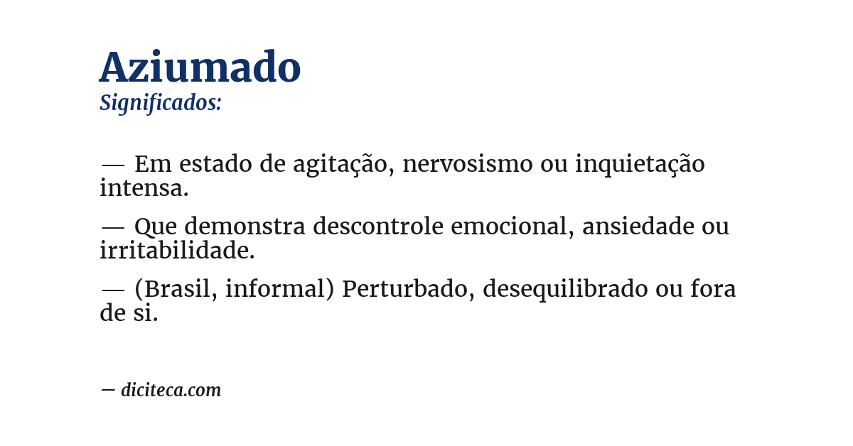 Significado de aziumado