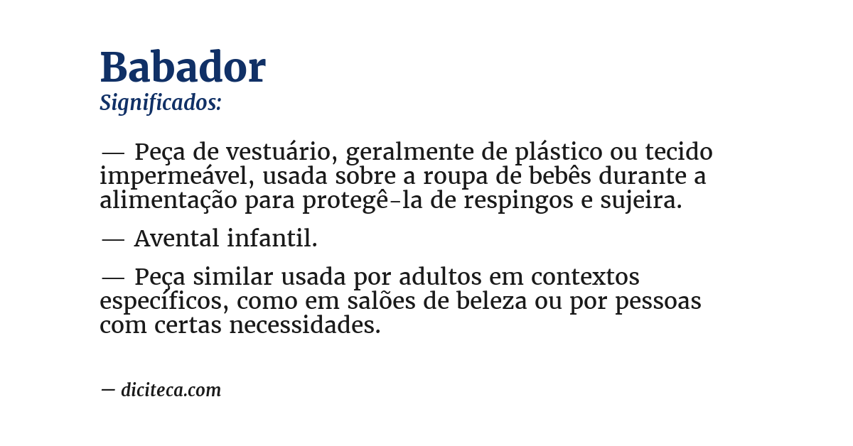 Significado de babador