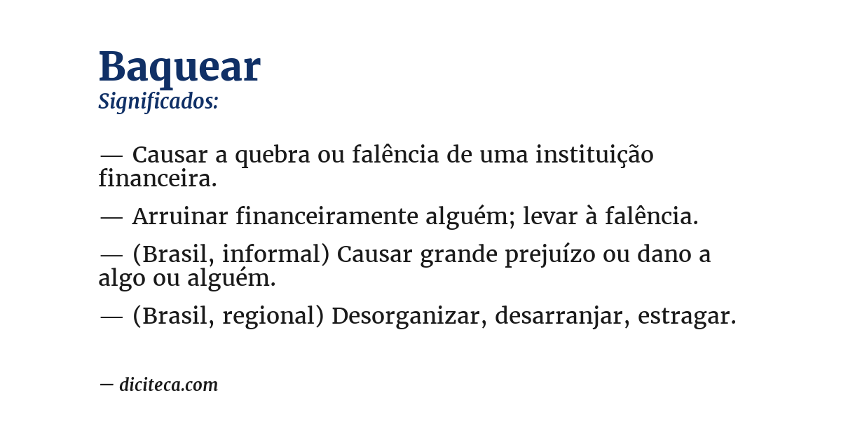 Significado de baquear