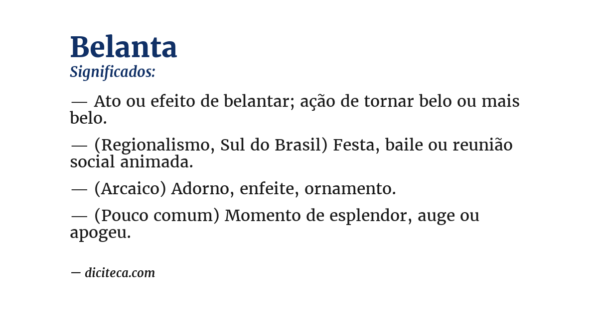 Significado de belanta