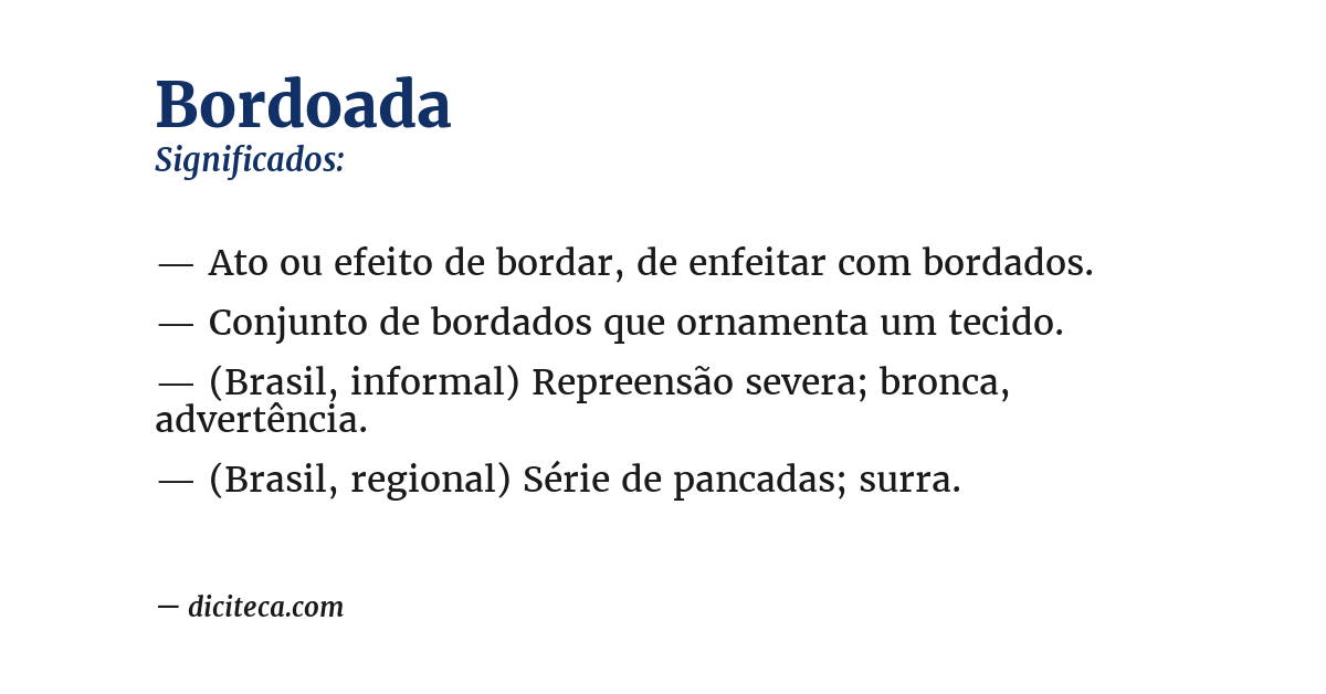 Significado de bordoada