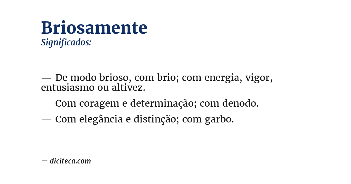 Significado de briosamente