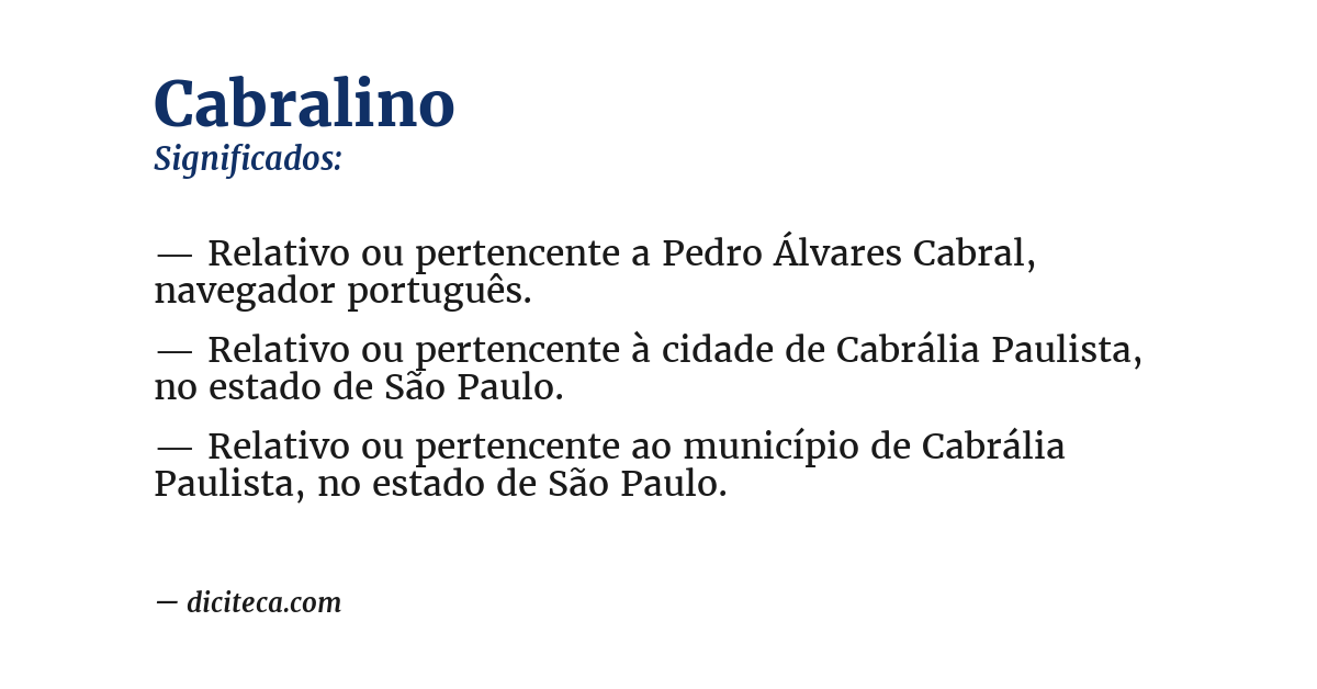 Significado de cabralino