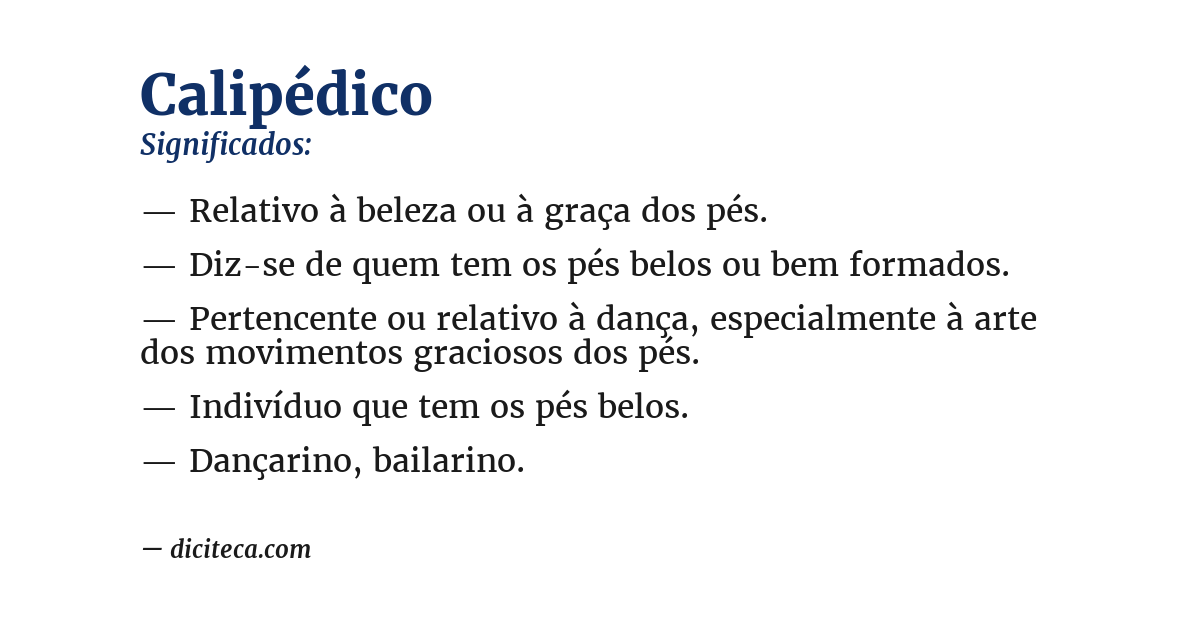 Significado de calipédico