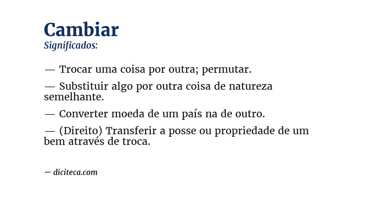 Significado de cambiar