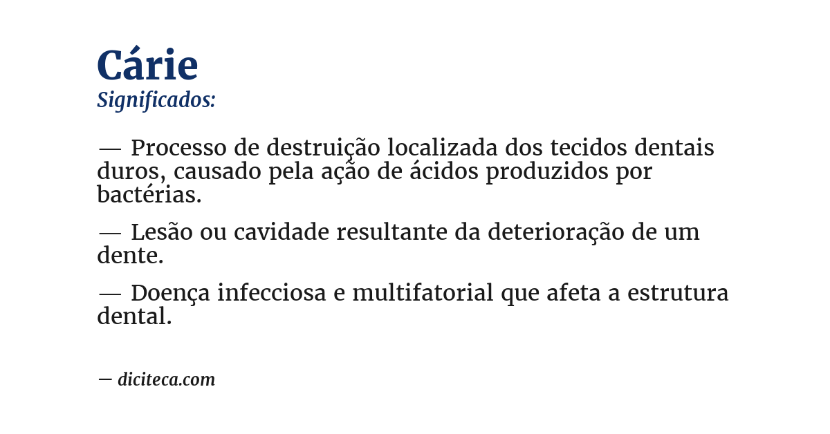 Significado de cárie