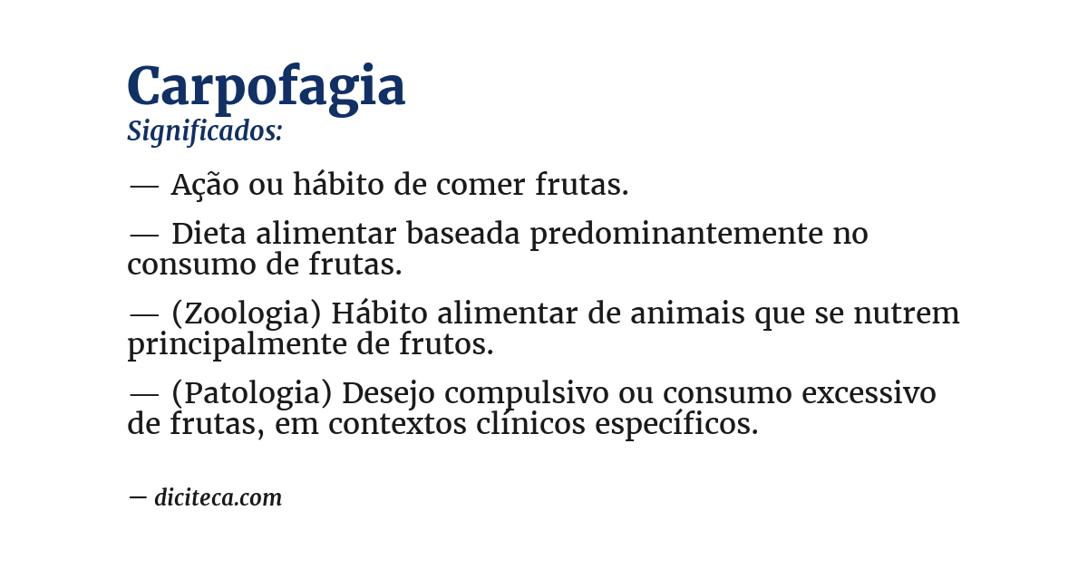 Significado de carpofagia
