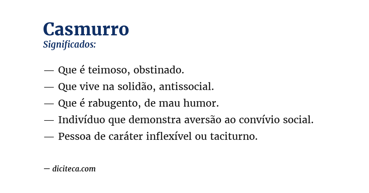 Significado de casmurro