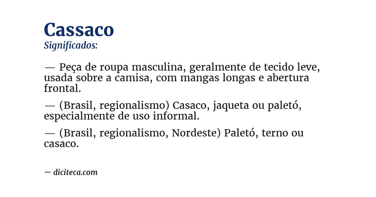 Significado de cassaco