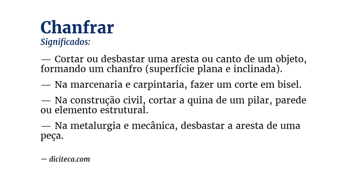 Significado de chanfrar