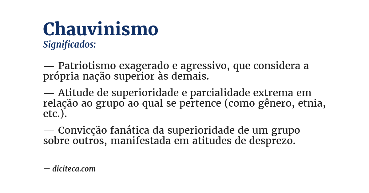 Significado de chauvinismo