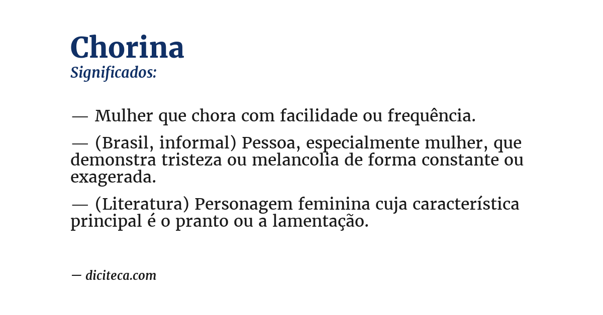 Significado de chorina