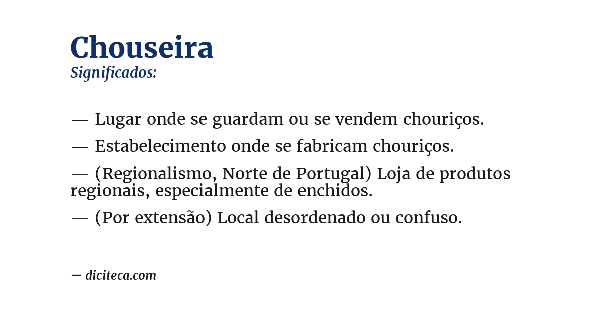 Significado de chouseira