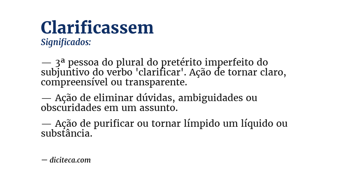 Significado de clarificassem