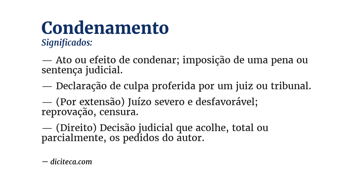 Significado de condenamento