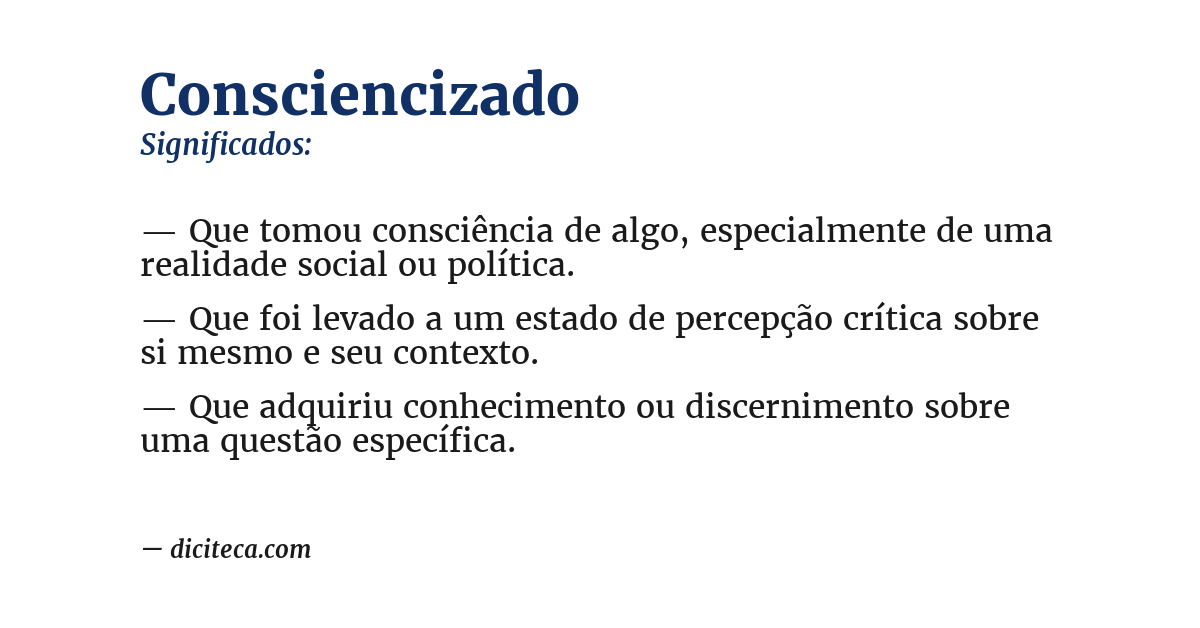Significado de consciencizado