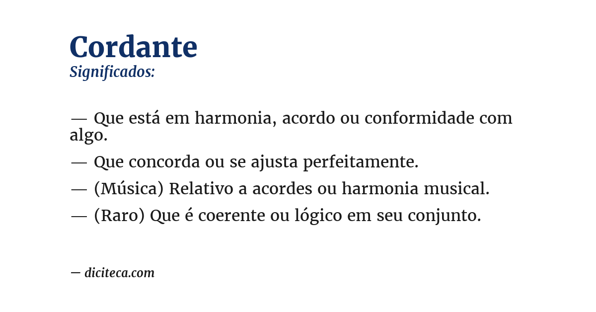 Significado de cordante