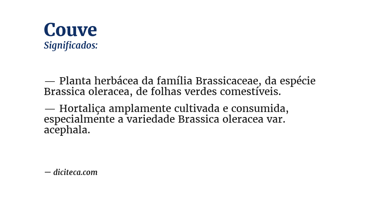 Significado de couve