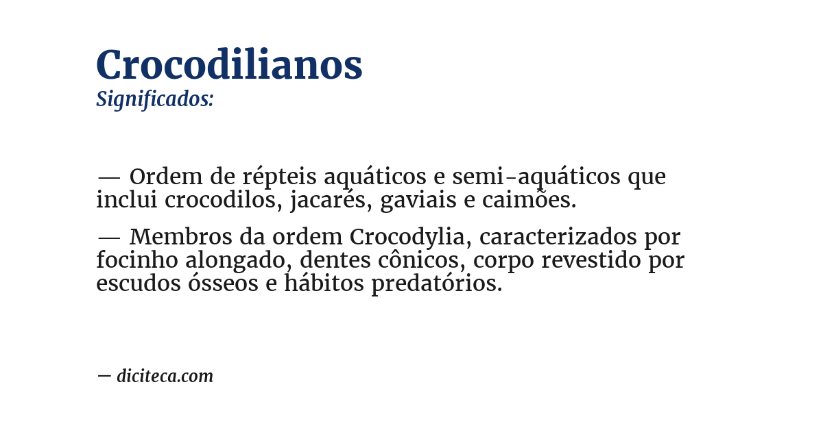 Significado de crocodilianos