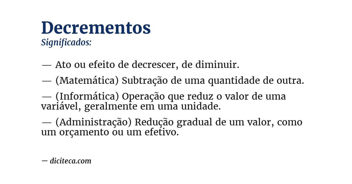 Significado de decrementos