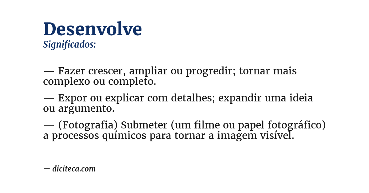 Significado de desenvolve
