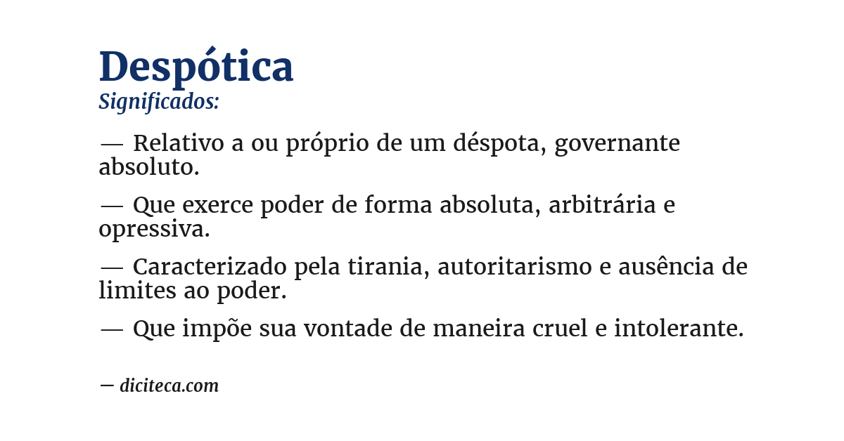Significado de despótica