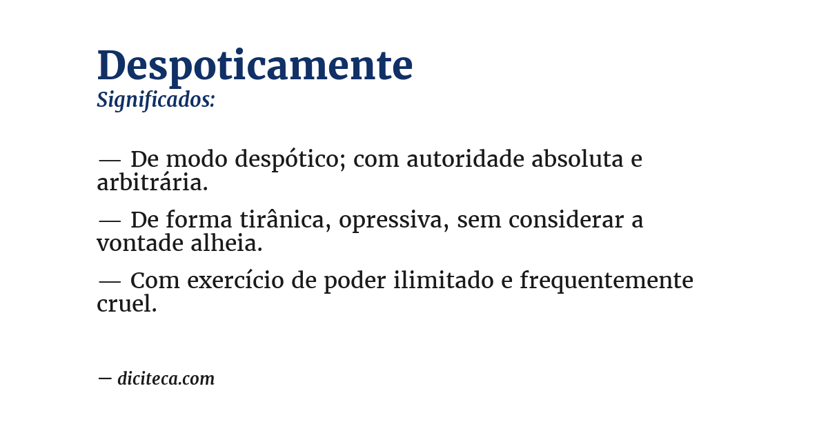 Significado de despoticamente