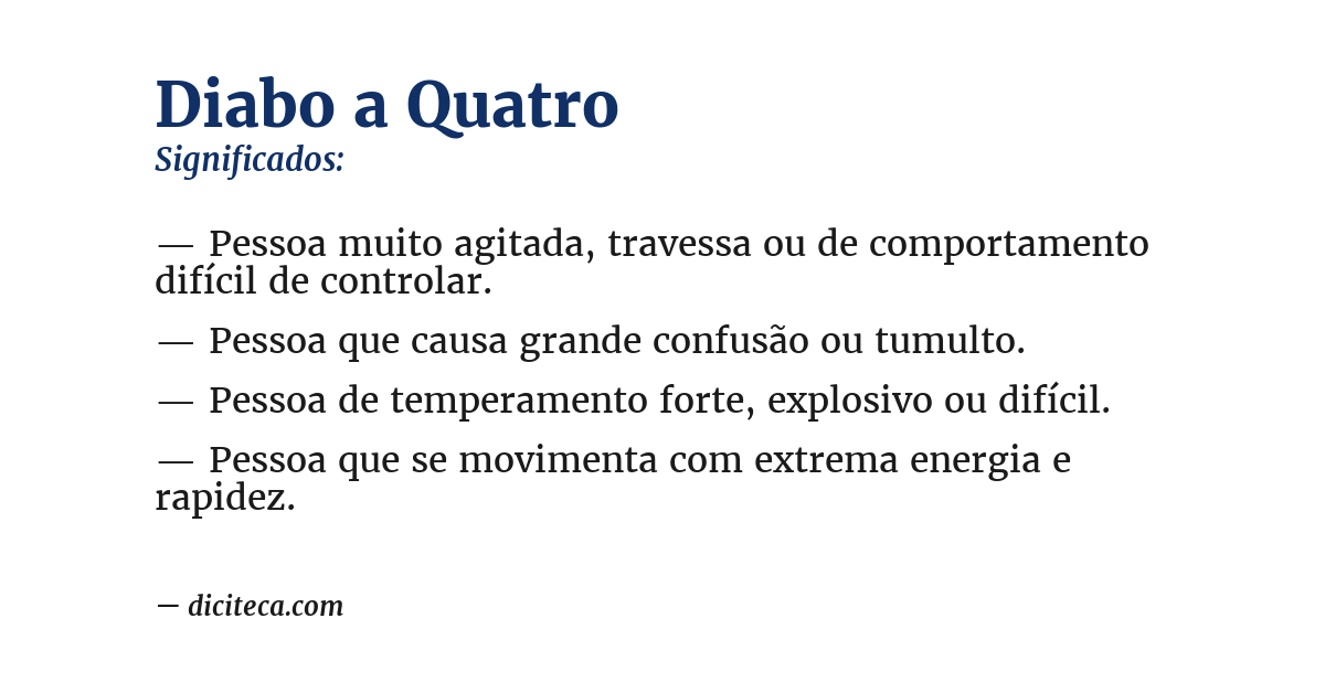 Significado de diabo a quatro