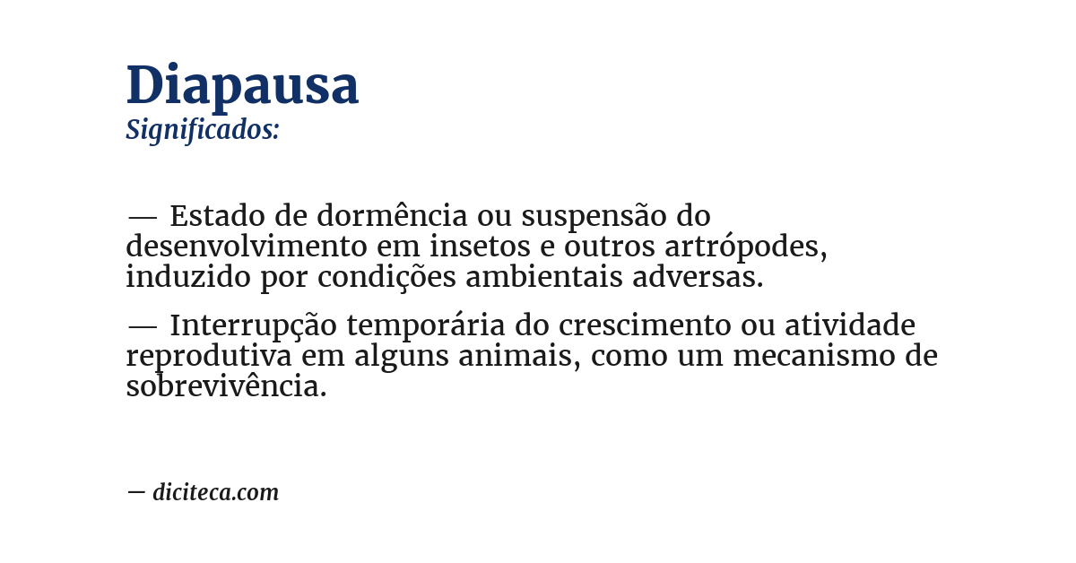 Significado de diapausa