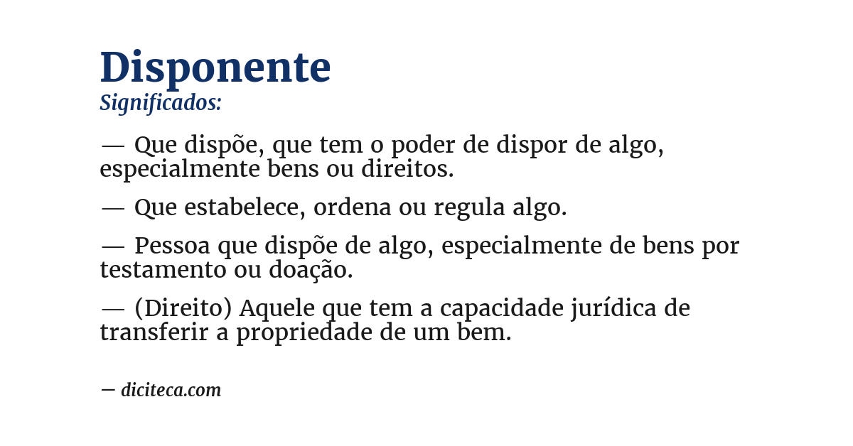 Significado de disponente