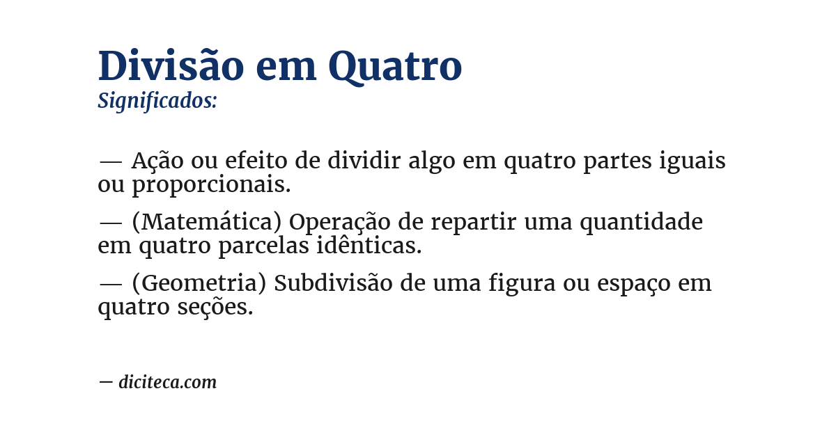 Significado de divisão em quatro