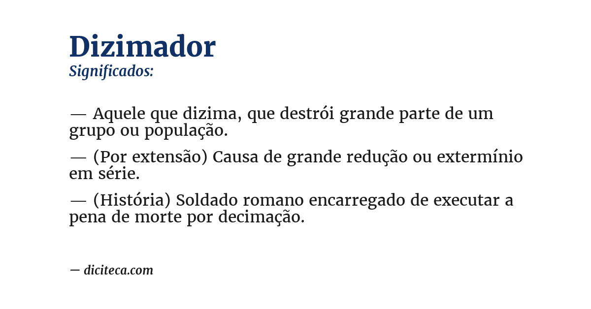 Significado de dizimador