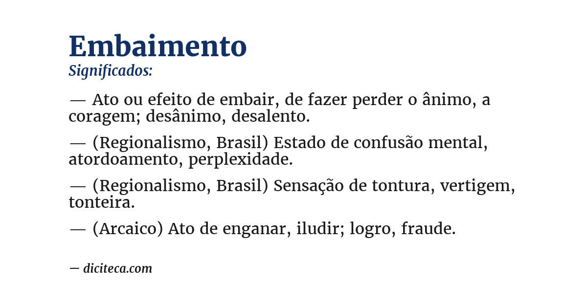 Significado de embaimento