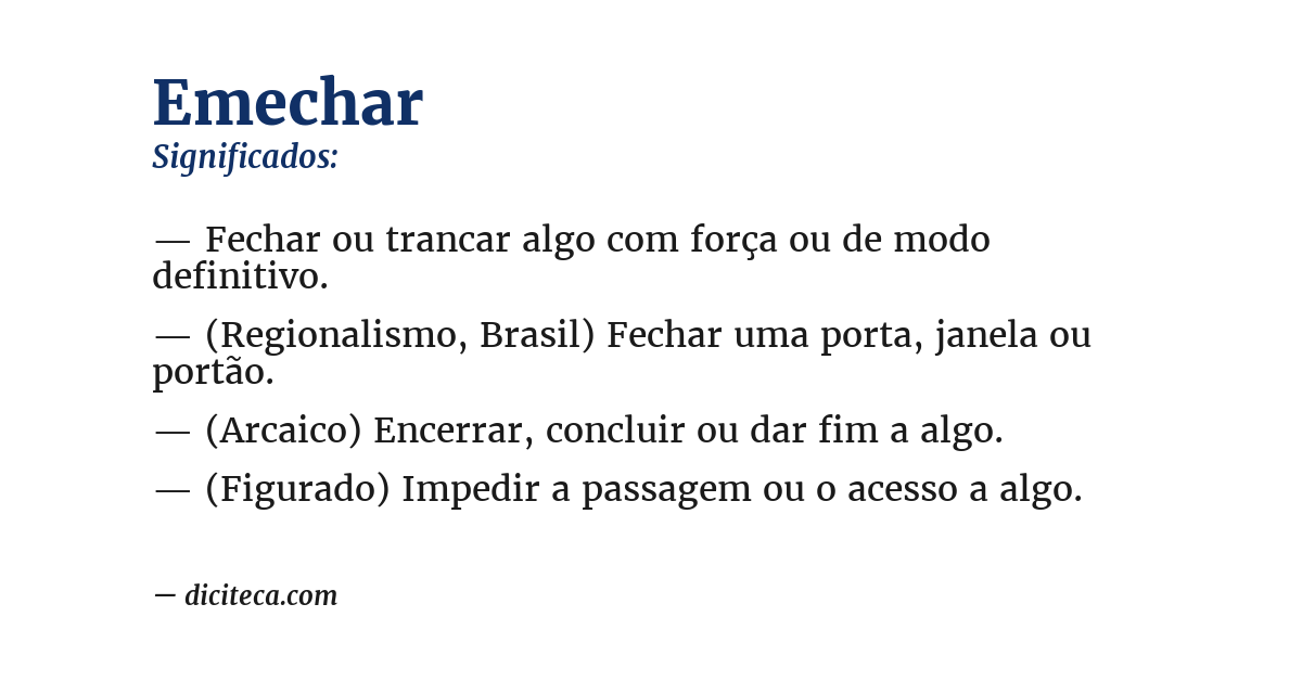 Significado de emechar