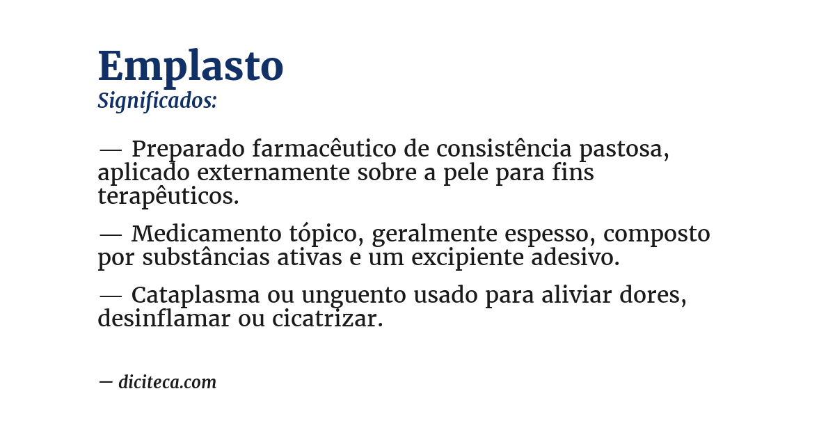 Significado de emplasto