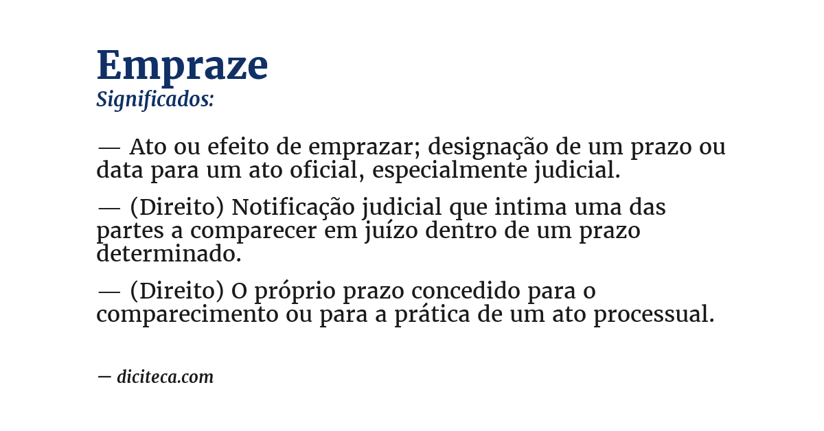 Significado de empraze