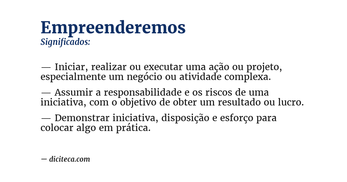 Significado de empreenderemos