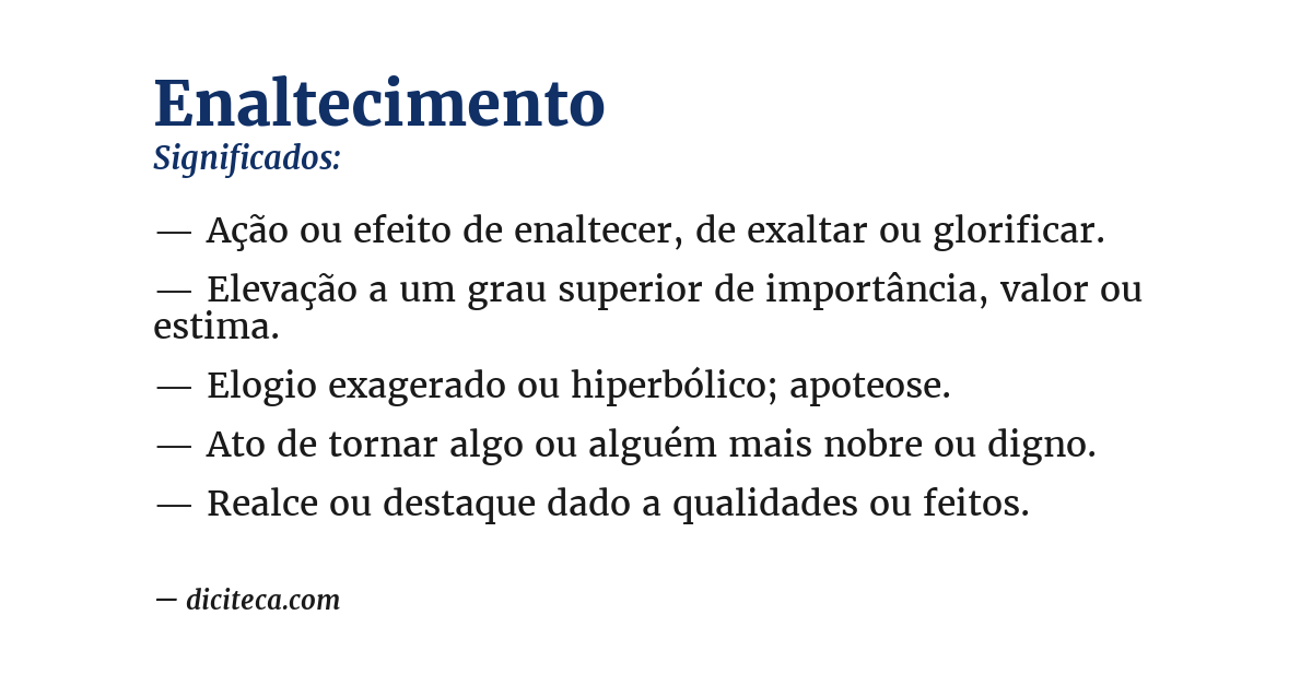 Significado de enaltecimento