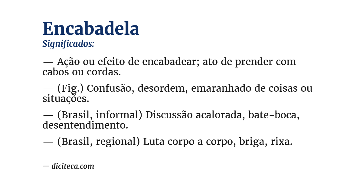 Significado de encabadela