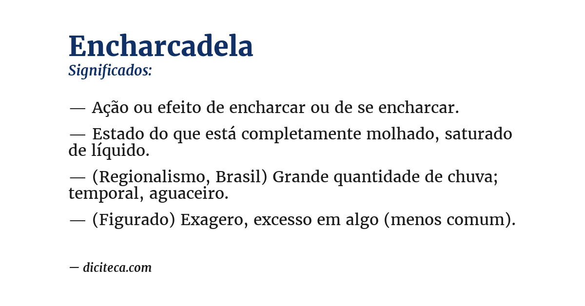 Significado de encharcadela